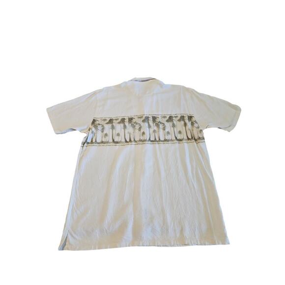 Nautica Men's Linen Hawaiian Button Down Shirt Sz Large - Picture 2 of 5